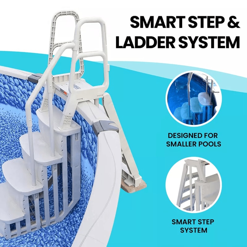 Main Access Above Ground Swimming Pool Smart Step And Ladder System Adjustable Entry Steps With NoS 3