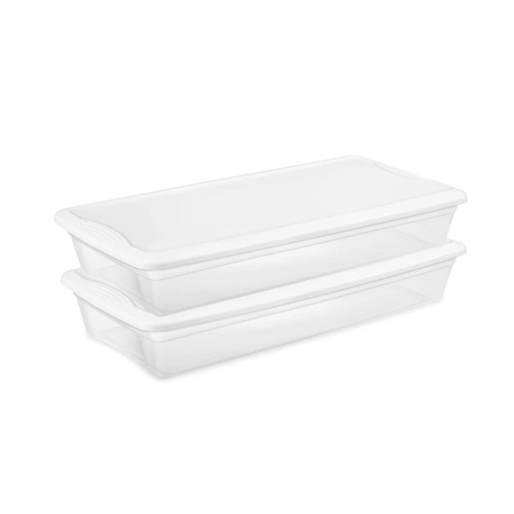 Clear Sterilite Quart Lightweight Storage Box Container With Lid Stackable Plastic Totes For Home B 9