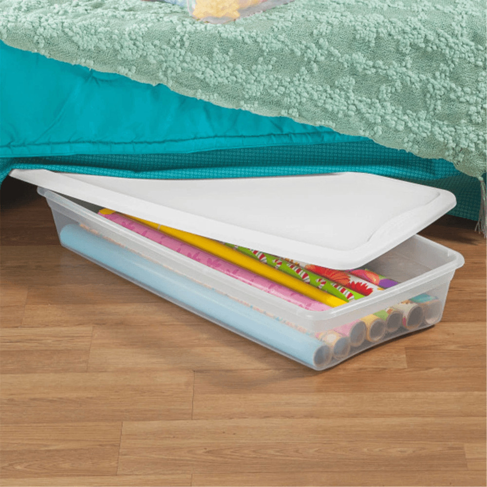 Clear Sterilite Quart Lightweight Storage Box Container With Lid Stackable Plastic Totes For Home B 5