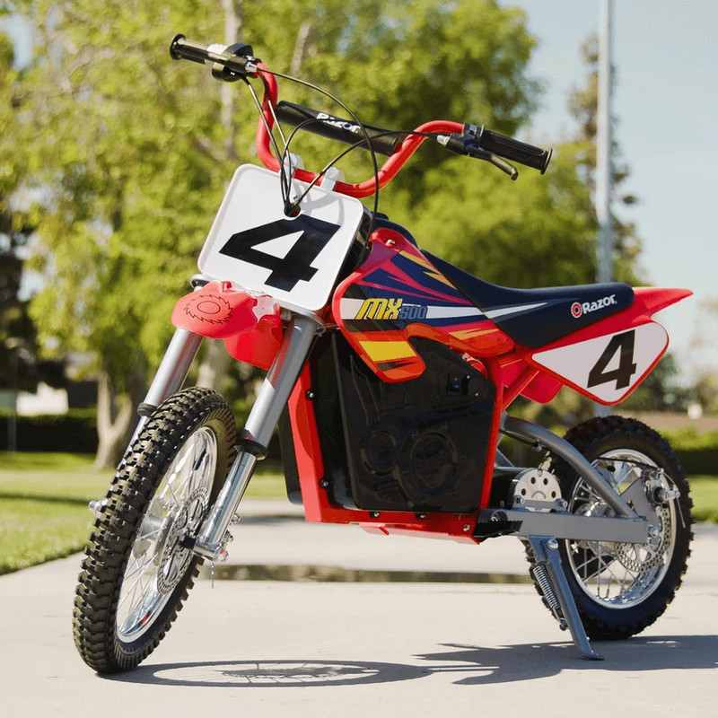 Razor MX500 Red Dirt Rocket HighTorque Electric Motorcycle Dirt Bike For Adults 650W Motor 15 MPH 10
