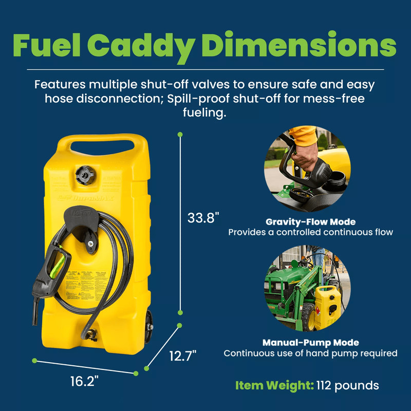 Diesel Fuel Tank Container Caddy Pump Yellow Durable Portable Fuel Storage 2