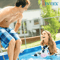 Intex Round Above Ground Swimming Pool Cover HeavyDuty Vinyl UVResistant With Overhang TieDowns 4