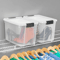Sterilite 30 Clear Plastic Stackable Storage Bin Latch Lid White Durable Home  Garage Organization  7