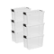 Sterilite 30 Clear Plastic Stackable Storage Bin Latch Lid White Durable Home  Garage Organization  0