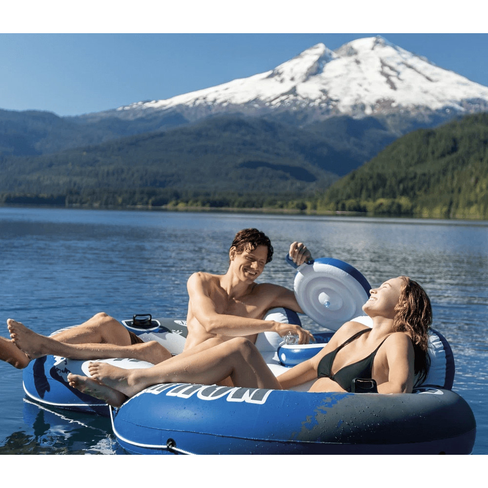Intex River Run Inflatable Tube Raft Float With Cooler Lake Pool Lounge With Backrests Mesh Bottom 1