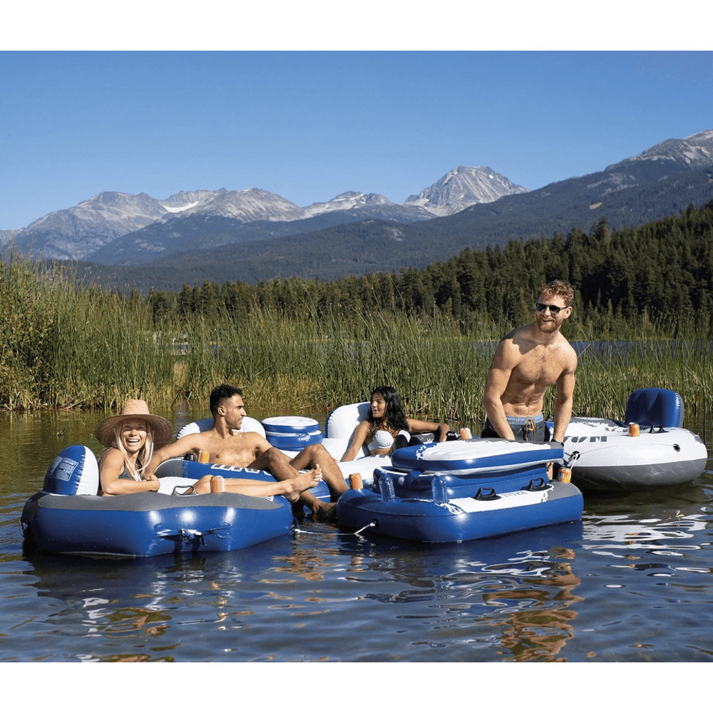 Intex River Run Inflatable Tube Raft Float With Cooler Lake Pool Lounge With Backrests Mesh Bottom 3