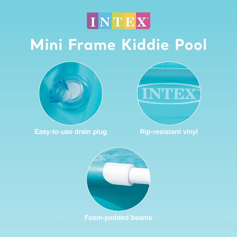 Intex Mini Frame Kiddie Beginner Swimming Pool Perfect For Ages 3 Outdoor Play Easy Setup Blue 3