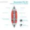 Intex Excursion Pro Inflatable Kayak Fishing Kayak With Oars Pump Rod Holders Portable Vinyl Boat 9