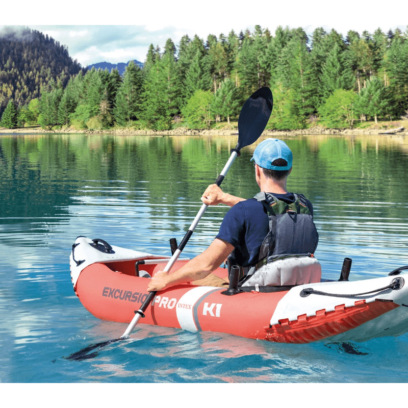 Intex Excursion Pro Inflatable Kayak Fishing Kayak With Oars Pump Rod Holders Portable Vinyl Boat 2