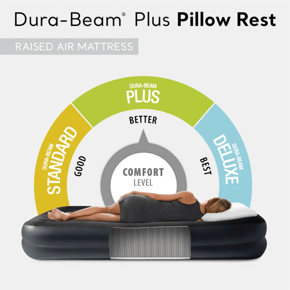 Intex Dura Beam Plus Pillow Raised Airbed Mattress With BuiltIn Pump Twin Size Inflatable Bed For G 1