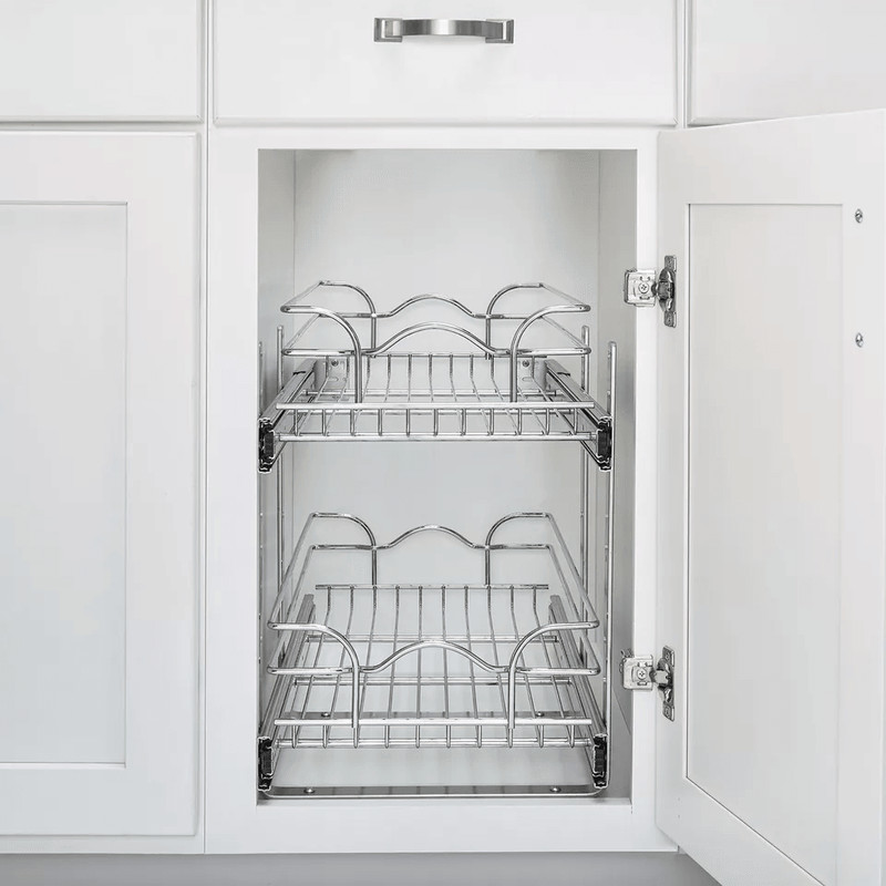 RevAShelf Kitchen Cabinet Pullout Shelf Organizer Bottom Mount SlideOut Storage Rack For Pots Pans  2