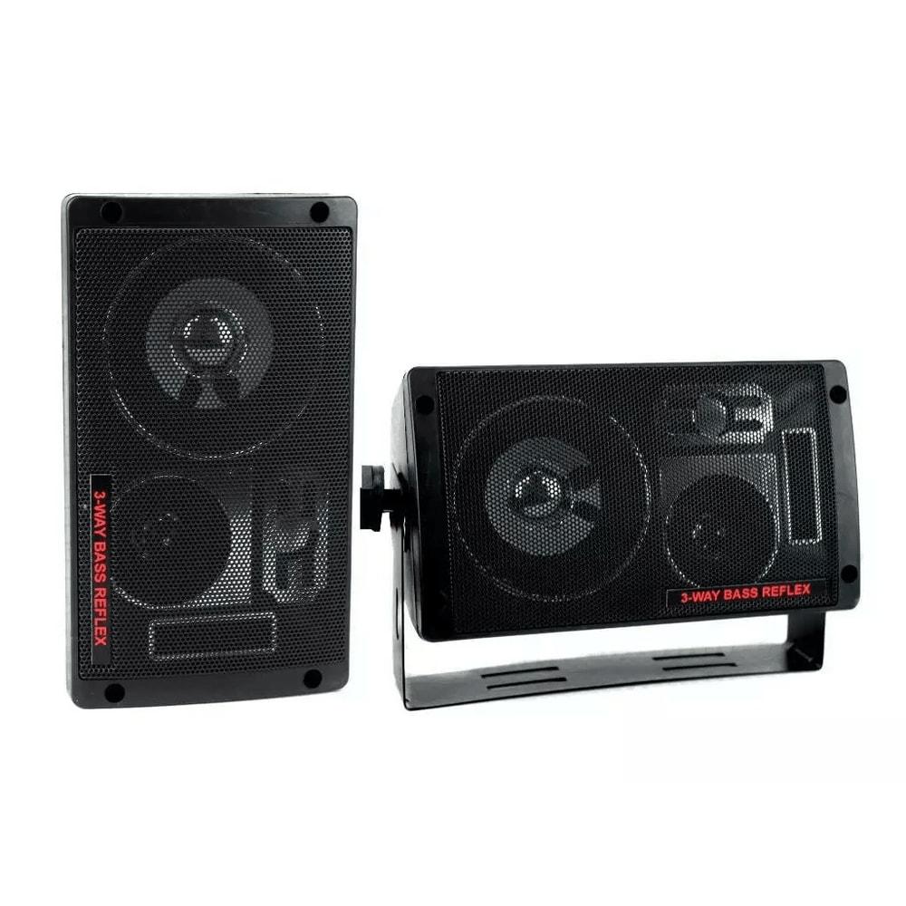 Pyramid 3 Way Car Audio Mini Box Speakers Indoor Stereo System 0