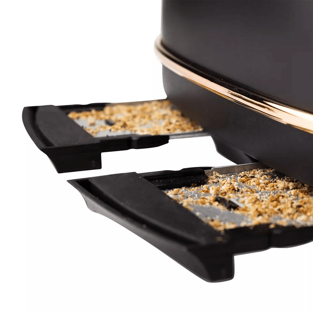 Haden Heritage 4 Slice Wide Slot Stainless Steel Toaster Black  Copper  Retro Design Bagel  Defrost 2