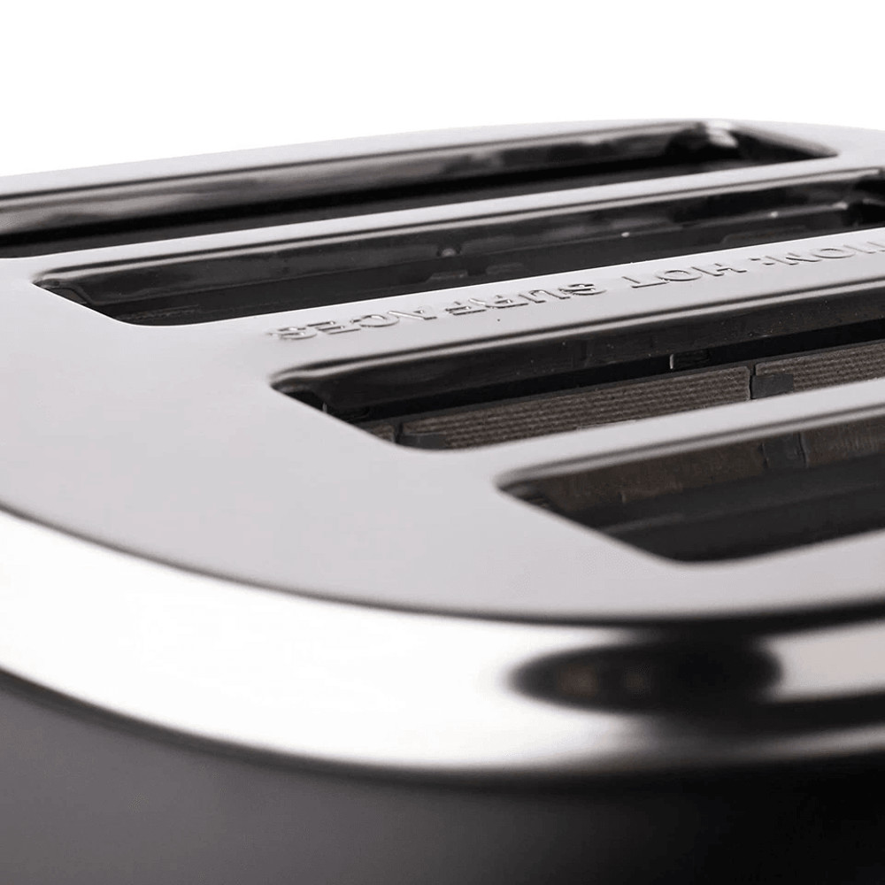 Haden Heritage 4 Slice Wide Slot Stainless Steel Toaster Black  Copper  Retro Design Bagel  Defrost 4