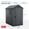 Outdoor Garden Tool Storage Shed With Window WeatherResistant Resin Graphite Gray 5