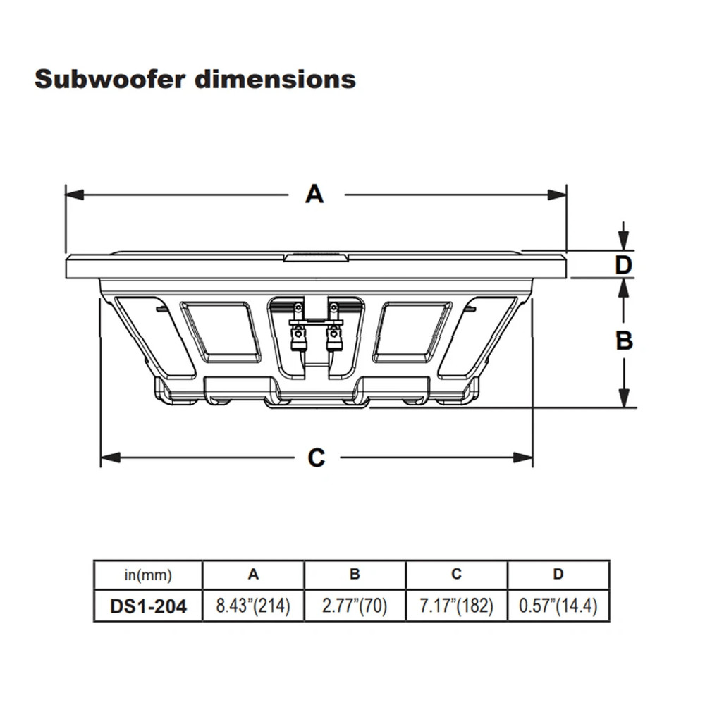 MB Quart Shallow Slim DVC Ohm Car Sub Single Speaker LowProfile Subwoofer With Deep Bass Durable B