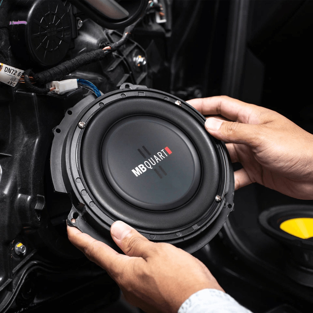 MB Quart Shallow Slim DVC Ohm Car Sub Single Speaker LowProfile Subwoofer With Deep Bass Durable B