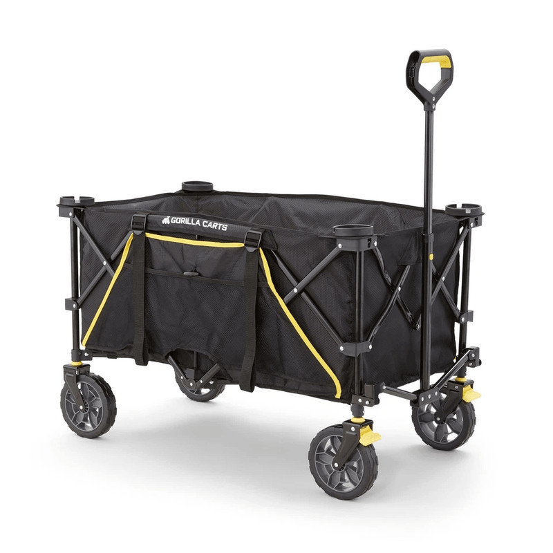 Gorilla Carts 7 Cu Ft Collapsible Outdoor Utility Wagon Oversize Bed Black HeavyDuty Folding Garde 8