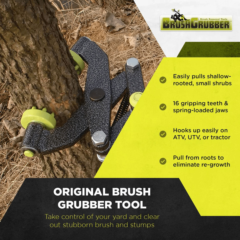 Brush Grubber Original Brush Small Tree Stump Root Puller Remover Tool HeavyDuty Tractor Attachment 7