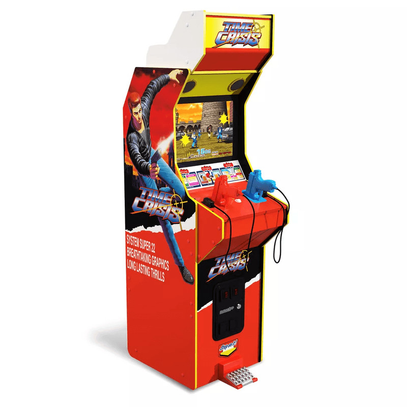 Retro Arcade1Up TIME Crisis Arcade Cabinet With Screen Multiplayer Light Gun Gaming With Steel Gunn 6