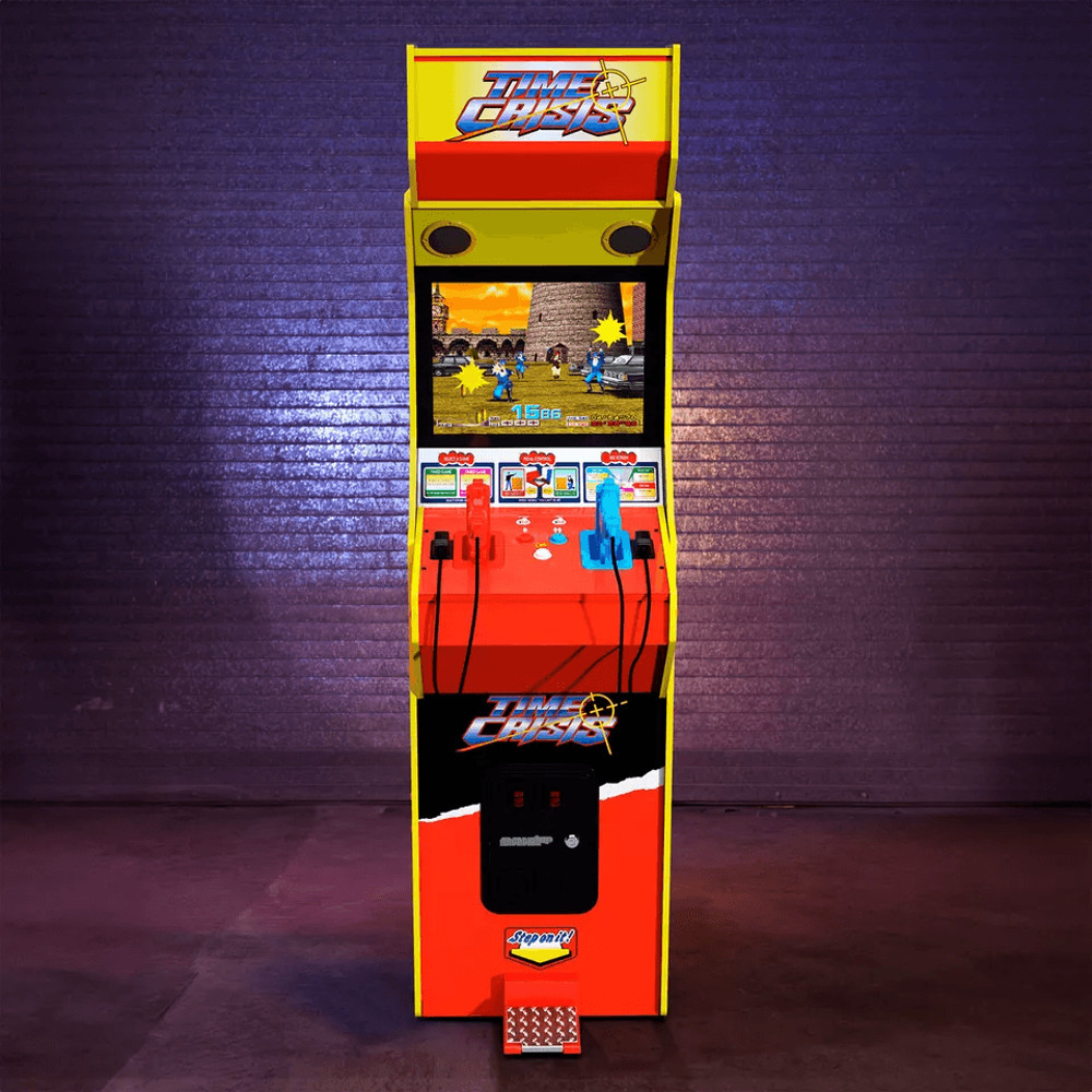 Retro Arcade1Up TIME Crisis Arcade Cabinet With Screen Multiplayer Light Gun Gaming With Steel Gunn 2