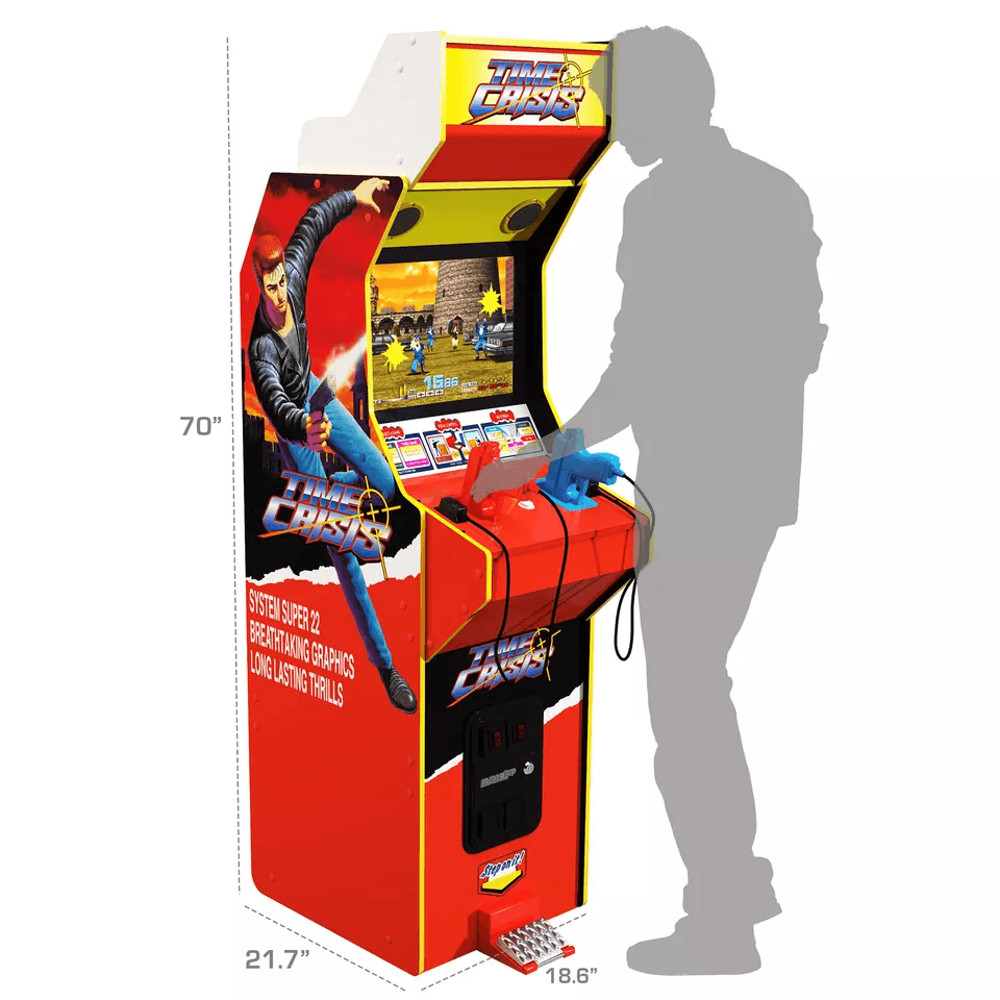Retro Arcade1Up TIME Crisis Arcade Cabinet With Screen Multiplayer Light Gun Gaming With Steel Gunn 7