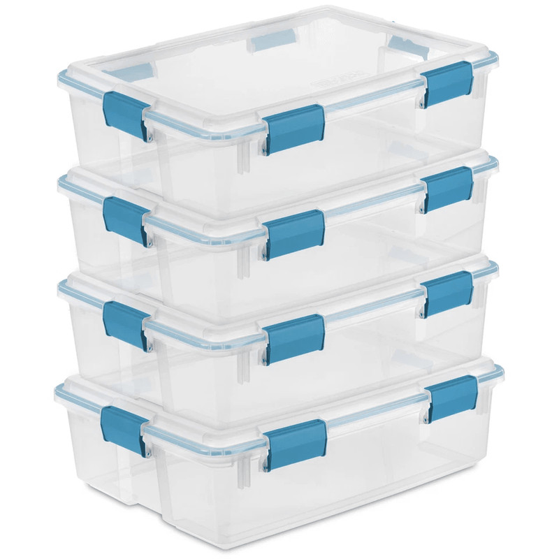 Quart Clear Plastic Storage Totes With Latching Lids Closet Organizer 0