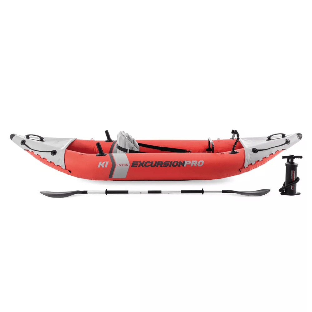 Intex Excursion Pro K1 Inflatable Fishing Kayak Vinyl Kayak With Oar Pump Lightweight Portable And 2