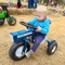 Tricam Blue Tractor Tricycle Steel Toddler Bike Kids RideOn Pedal Toy With Adjustable Seat Pneumati 1