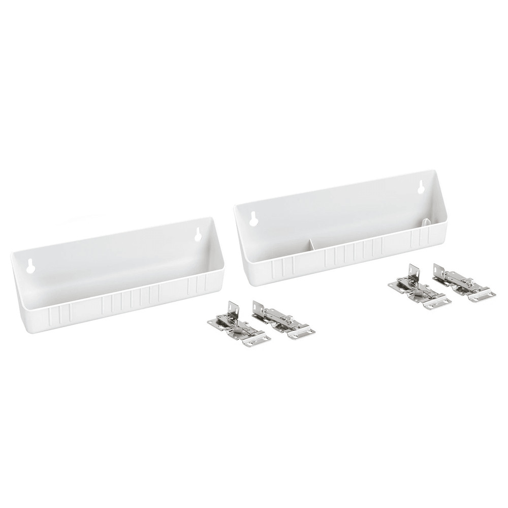 Kitchen Sink Front TipOut Trays White 2Pack  Under Sink Storage Organizer With Hinges 0