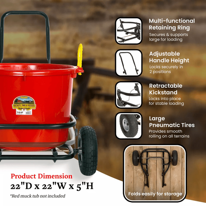 Miller Manufacturing Multipurpose Muck Cart HeavyDuty Utility Cart For 70 Quart Tubs Foldable Desig 1