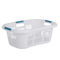 Rubbermaid Bushel Hip Hugger Laundry Basket White Plastic Portable Comfortable For Home Use 0