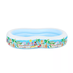 intex paradise seaside inflatable kiddie pool, durable vinyl backyard pool for summer water play