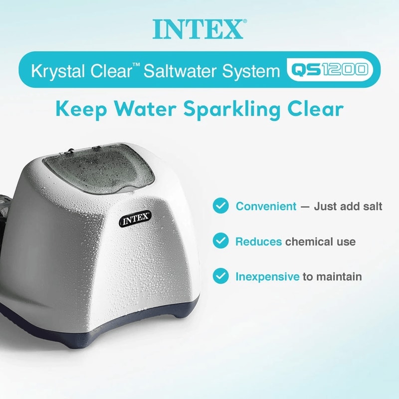 Intex Crystal Clear Saltwater System For Above Ground Pools Chlorinator Filtration Combo 1