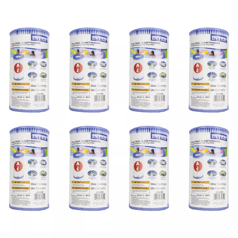 Intex Pool Easy Set Type A Replacement Filter Pump Cartridge 8 Pack HighQuality Dacron Filters For 0