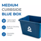 Gracious Living Medium Curbside Blue Box Plastic Home Recycling Bin Durable Stackable Container Wit 1