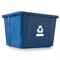 Gracious Living Medium Curbside Blue Box Plastic Home Recycling Bin Durable Stackable Container Wit 2