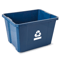 Gracious Living Medium Curbside Blue Box Plastic Home Recycling Bin Durable Stackable Container Wit 10