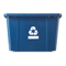 Gracious Living Medium Curbside Blue Box Plastic Home Recycling Bin Durable Stackable Container Wit 0