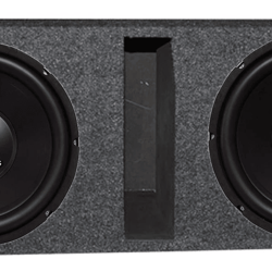 hifonics car audio subwoofer speaker 2 pack with qpower dual 12" ported subwoofer enclosure for deep bass sound system