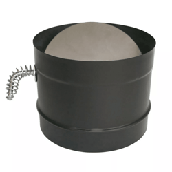 duravent black single wall damper section, interior stove pipe adapter for wood stove ventilation efficiency