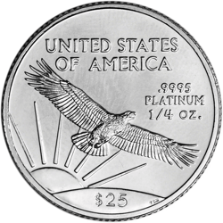 american platinum eagle 1/4 oz 25 bu coin – random date | .9995 fine platinum bullion