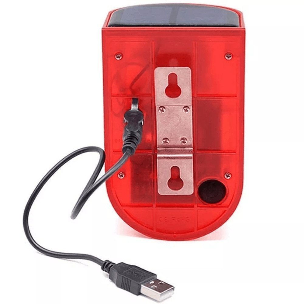 Solar Alarm LED Light Outdoor Wireless Motion Sensor Detector With 110dB Siren And Flashing Strobe 1