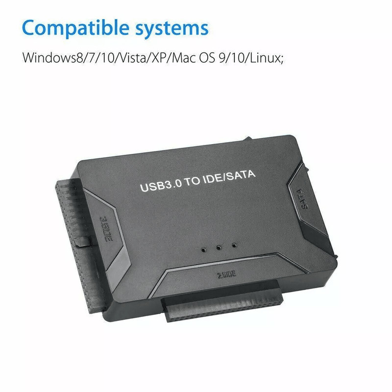 Universal USB To IDE  SATA Adapter External Hard Drive Converter Kit For HDDSSD Supports Data Recov 4