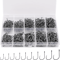 Fishing Hooks Kit 10 Assorted Sizes Black Silver Sharpened Hooks With Durable Storage Box 0