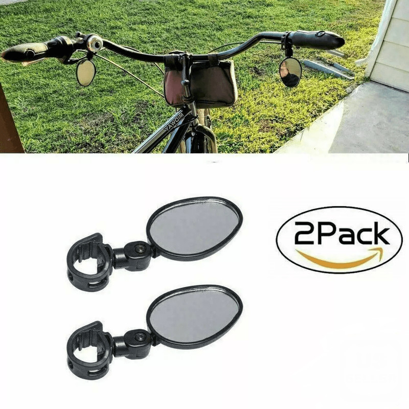 Adjustable Mountain Bike Glass Mirrors  360 Rotating Rearview For Hybrid MTB Recumbent  Urban Bicyc 0