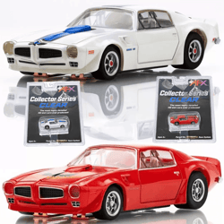 afx mega g+ pontiac firebird trans am white/blue & red ho slot car