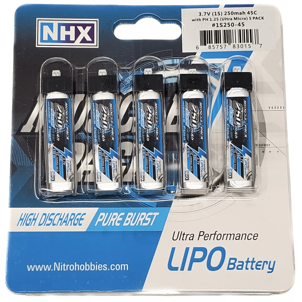 NHX Muscle Pack LiPo Battery Ultra Micro Connector For RC Drones Helicopters And Planes 0