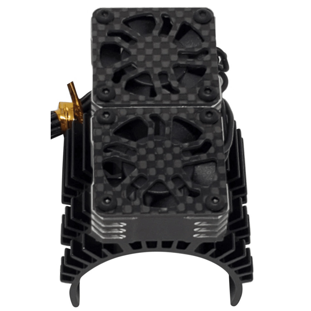 NHX RC Twin Cyclone Aluminum HV Cooling Fans With Cover Motor Heatsink Black 1