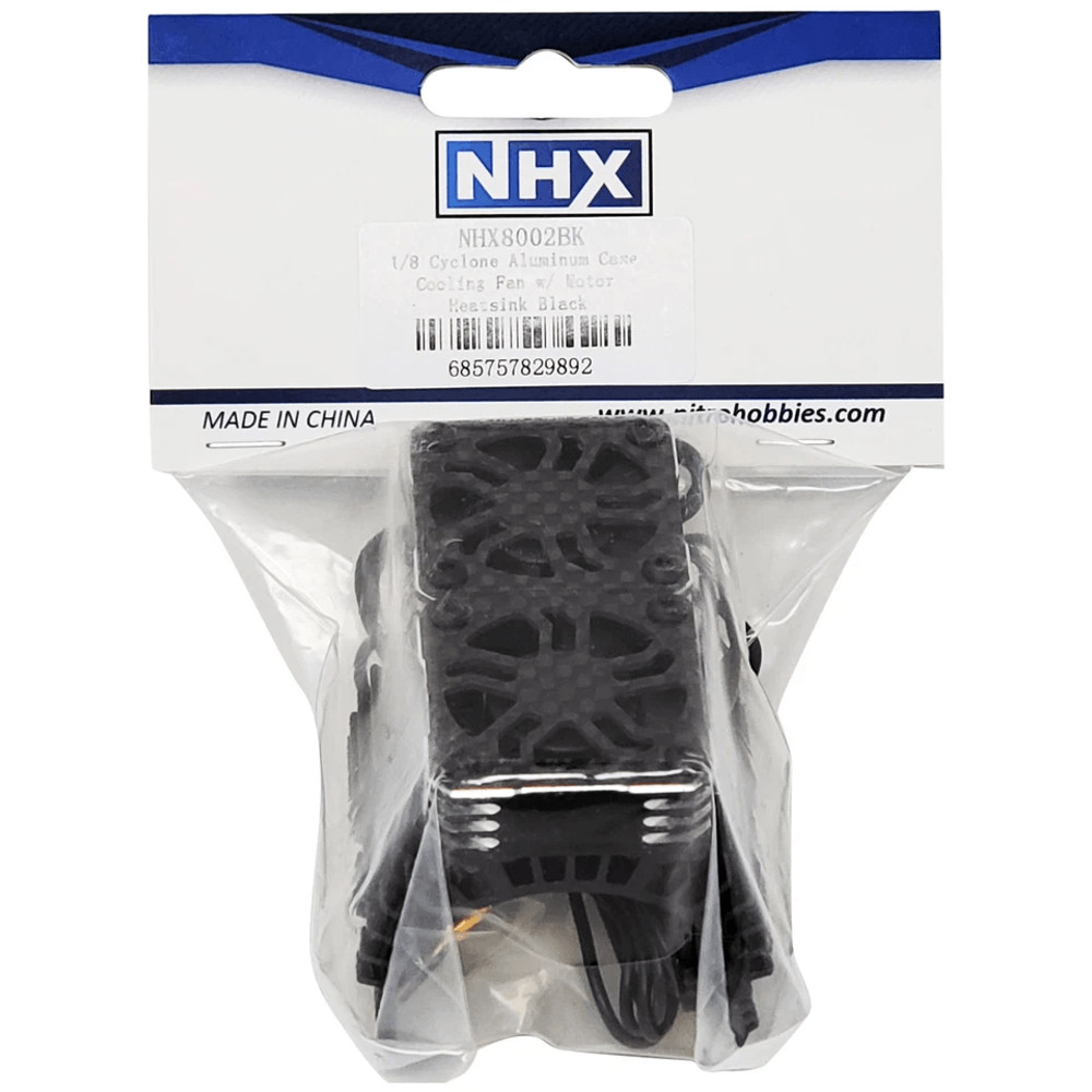 NHX RC Twin Cyclone Aluminum HV Cooling Fans With Cover Motor Heatsink Black 3